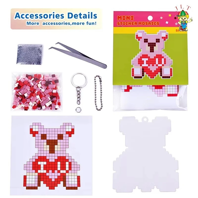 Kids Mini Unicorn Sticker Mosaic Keychain Kit high quality